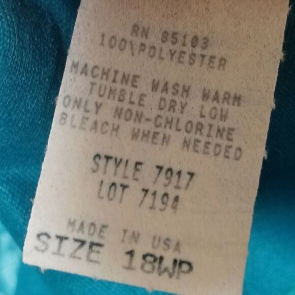 80s Vintage Classic Apparel Teal Cabbage Rose Pleated Quarter Sleeve Midi Dress - Picture 14 of 15